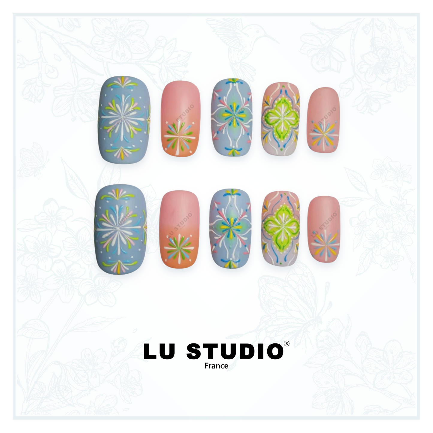 M15 - Rêve d'Inde  |  Faux-ongles réutilisables - Press on nails