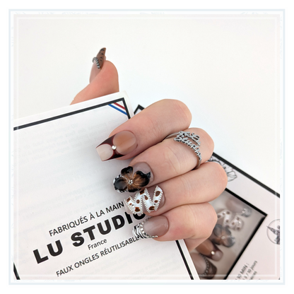 M150 - Zèbre bling-bling   |  Faux-ongles réutilisables - Press on nails
