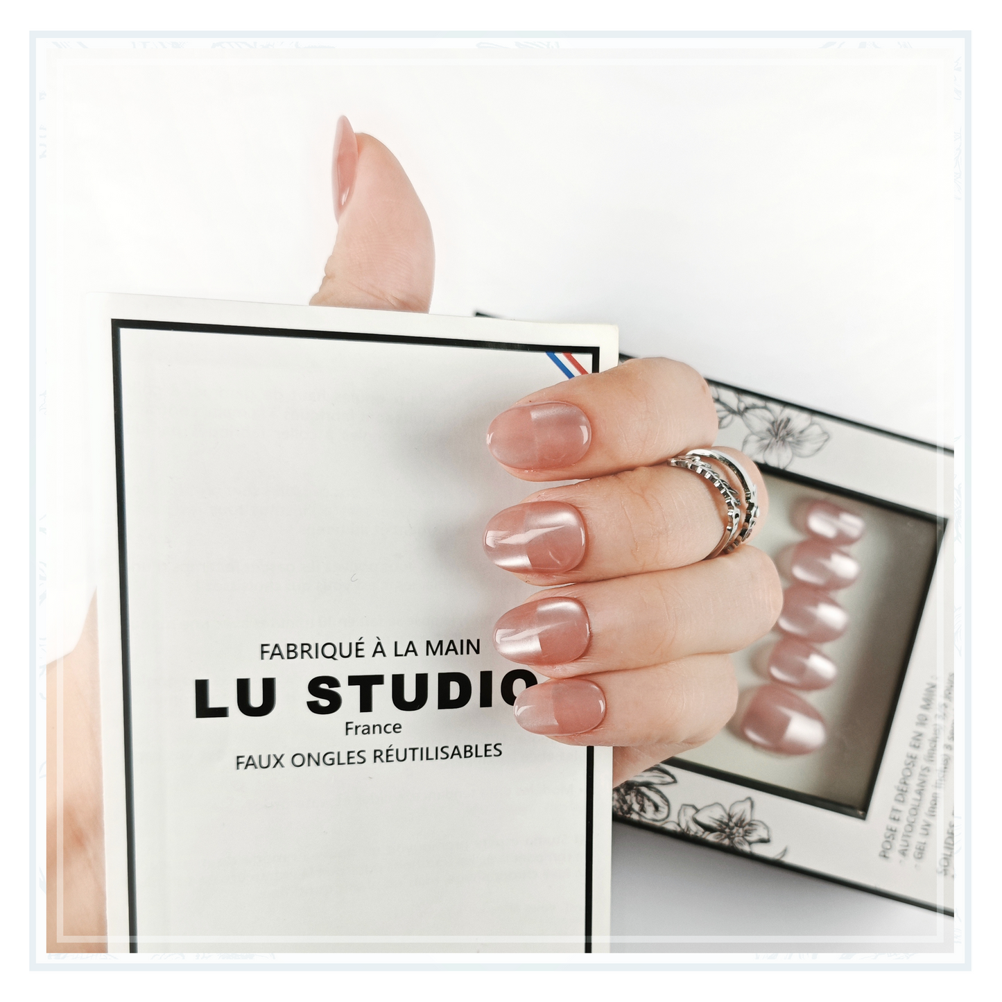 M155 - Reflet de Nacre   |  Faux-ongles réutilisables - Press on nails