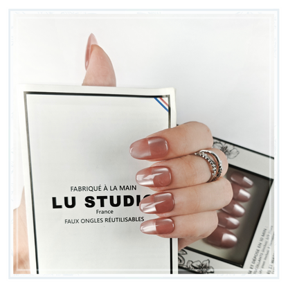 M155 - Reflet de Nacre   |  Faux-ongles réutilisables - Press on nails