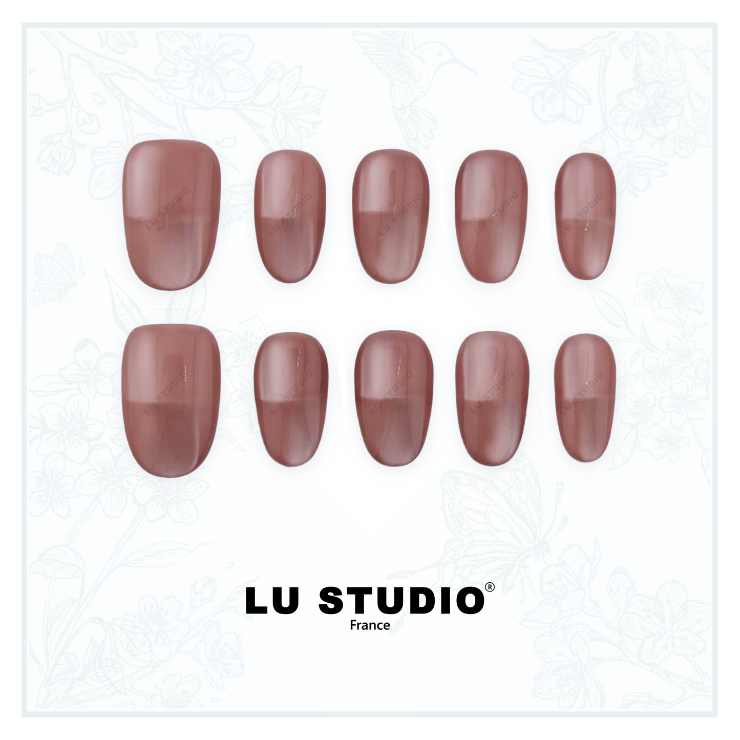 M155 - Reflet de nacre  |  Faux-ongles réutilisables - Press on nails