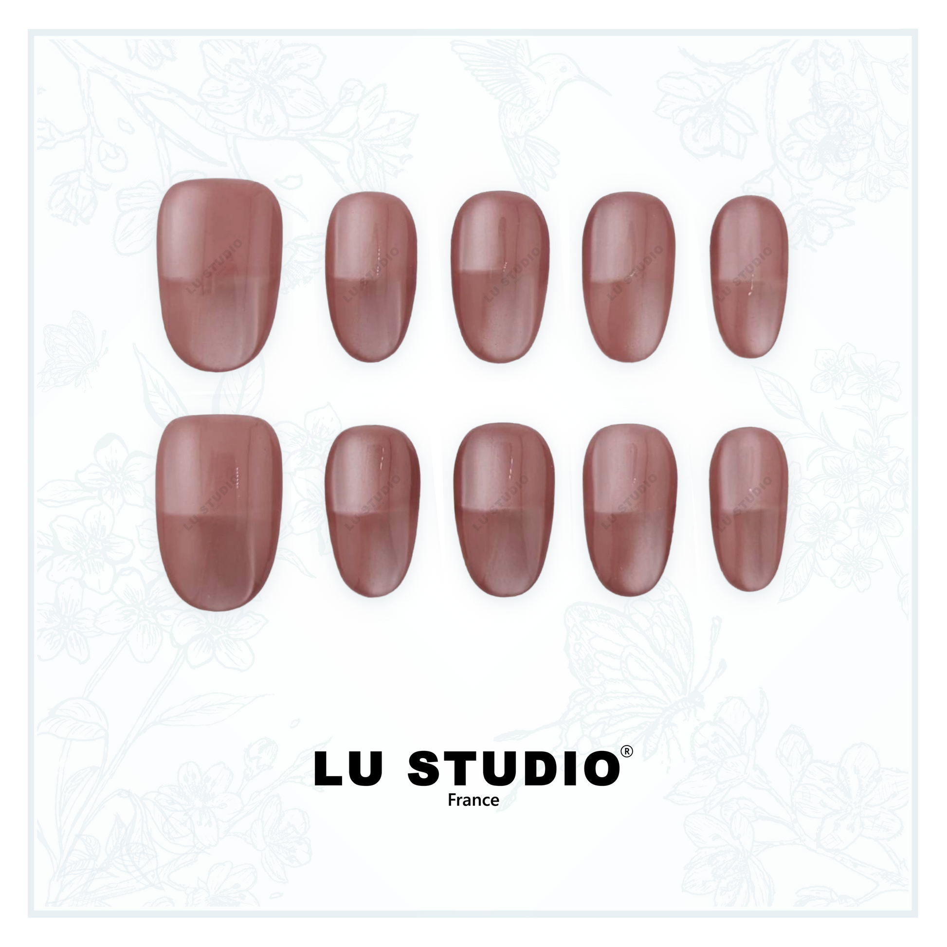 M155 - Reflet de nacre  |  Faux-ongles réutilisables - Press on nails