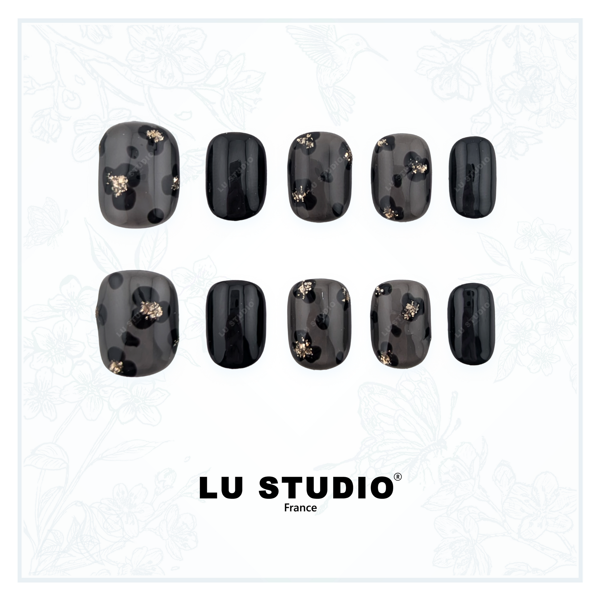 M158 - Léopard de minuit   |  Faux-ongles réutilisables - Press on nails
