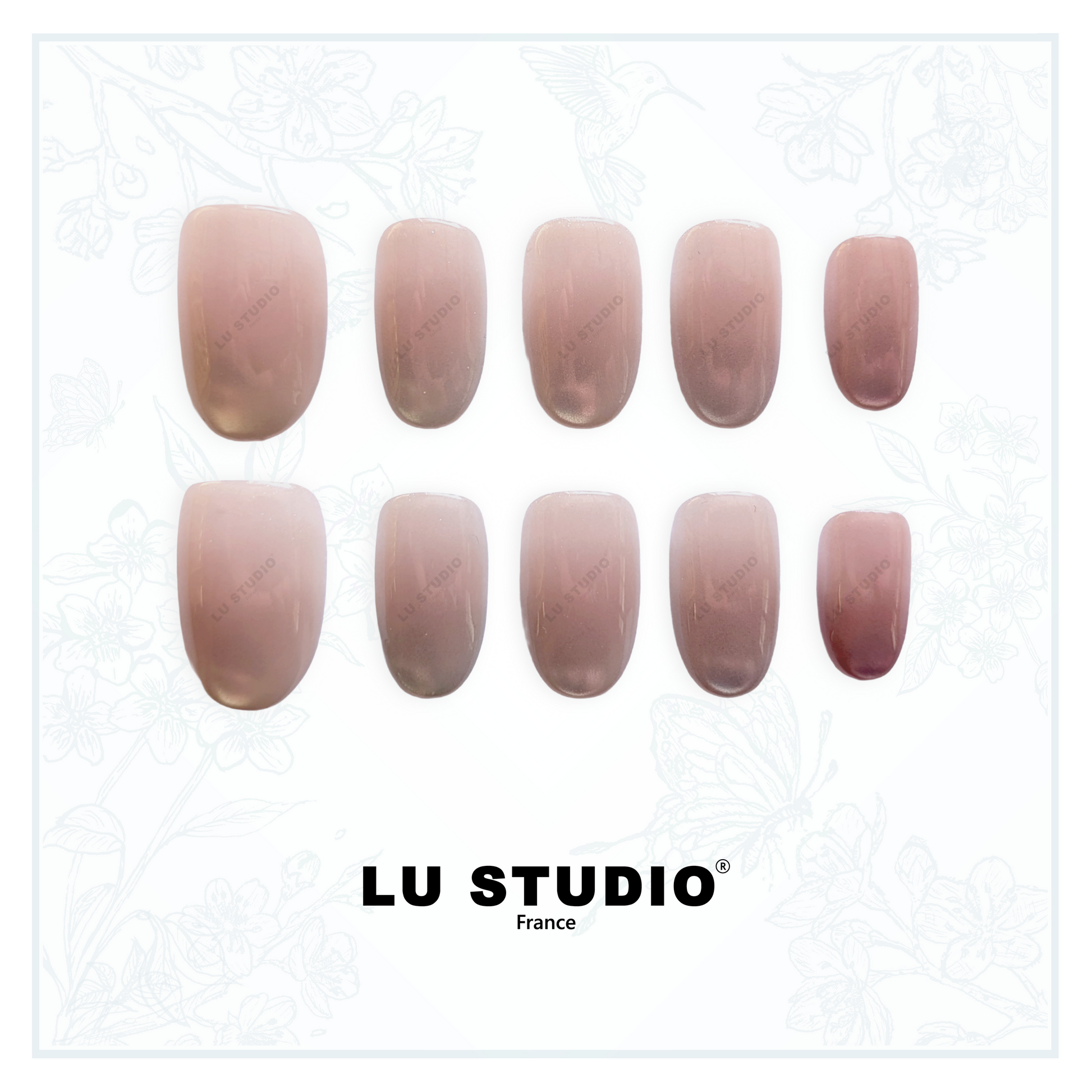 F172 - Dégradé arc en ciel  |  Faux-ongles réutilisables - Press on nails