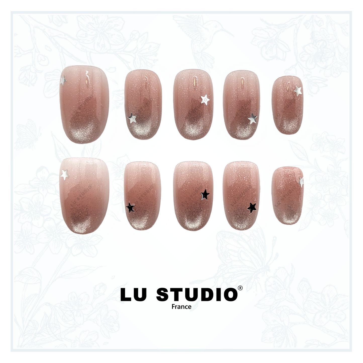 M173 - Poussière d'étoiles  |  Faux-ongles réutilisables - Press on nails