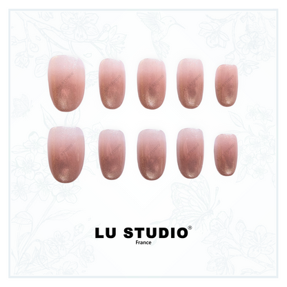 M174 - Rose lumière  |  Faux-ongles réutilisables - Press on nails