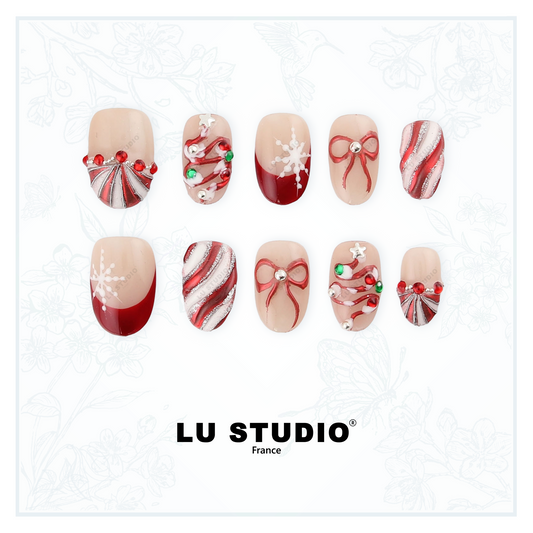 M177 - Sucre d'orge  |  Faux-ongles réutilisables - Press on nails
