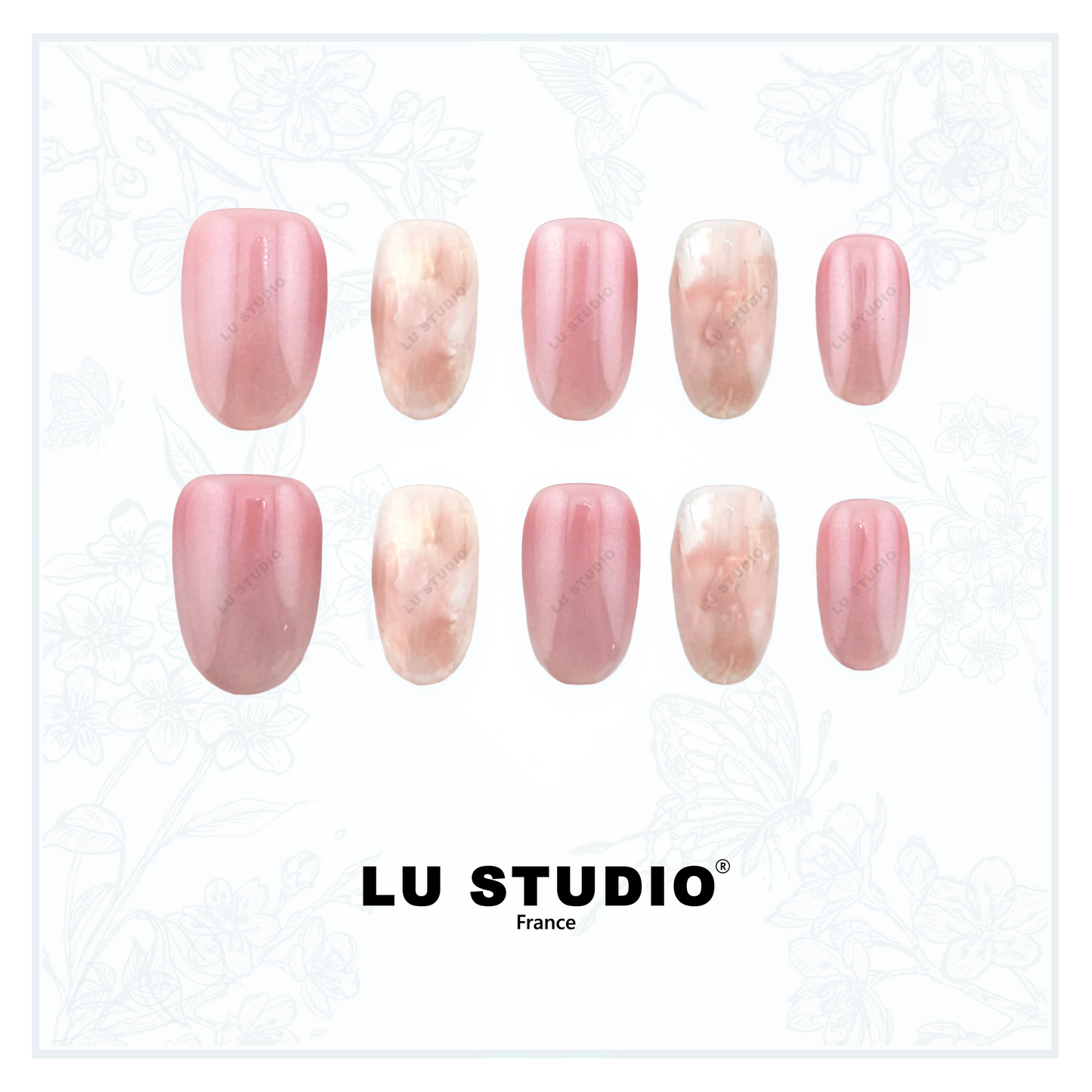 M178 - Quartz rose  |  Faux-ongles réutilisables - Press on nails