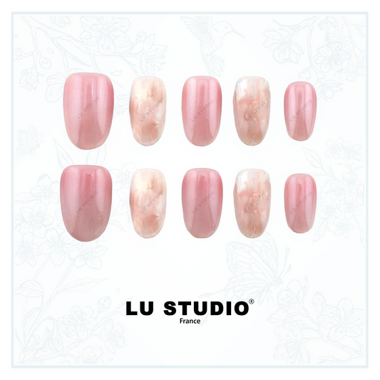 M178 - Quartz rose  |  Faux-ongles réutilisables - Press on nails