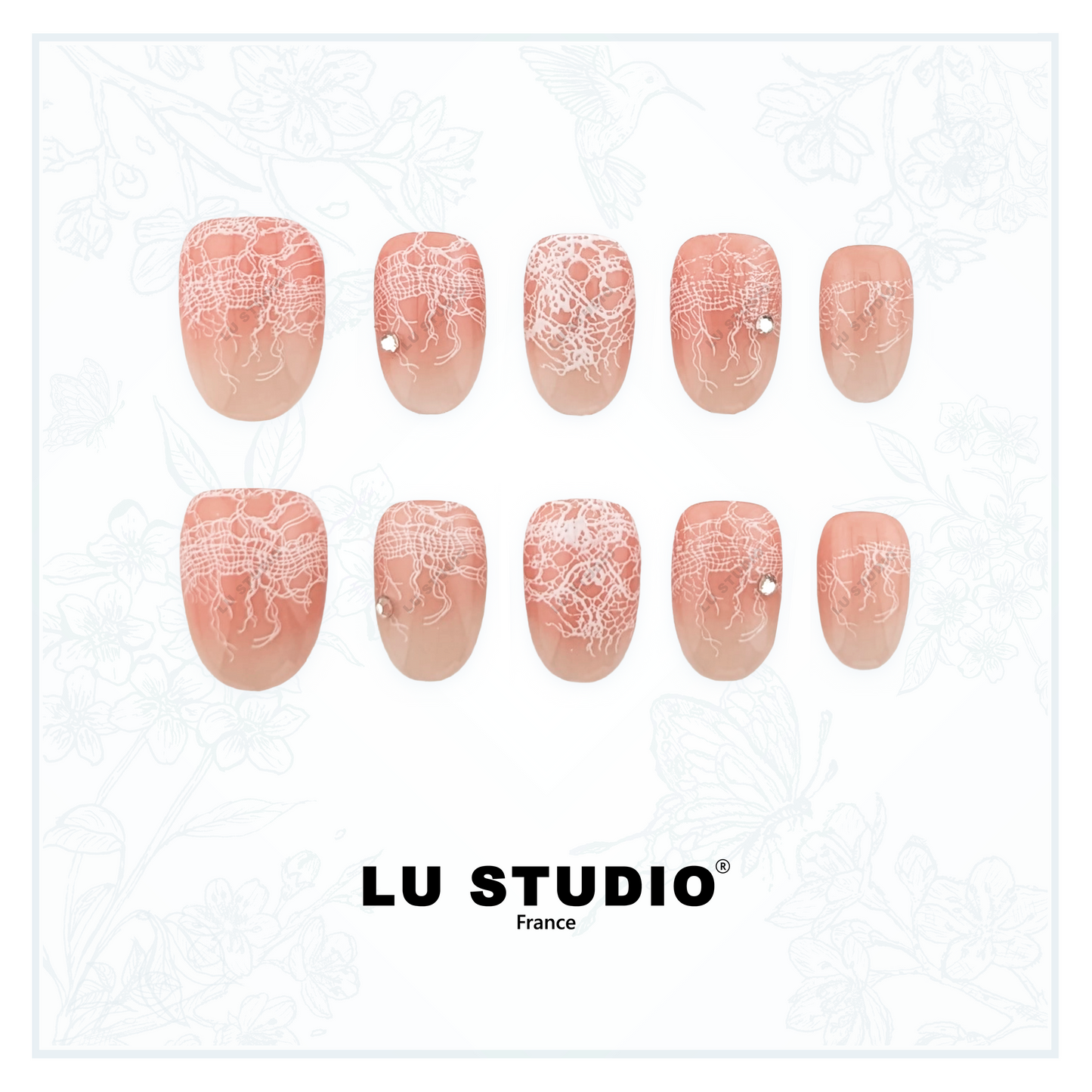 M180 - Velours nacré  |  Faux-ongles réutilisables - Press on nails