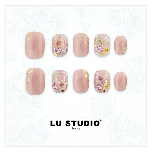 M191 - Eclat Fleuri  |  Faux-ongles réutilisables - Press on nails