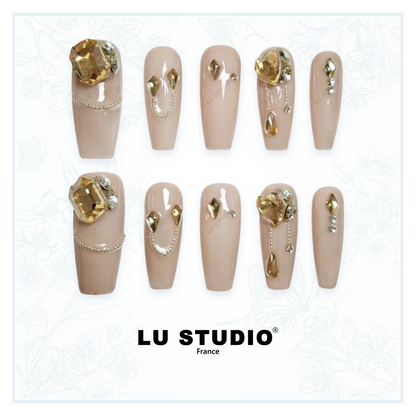 M21 - Chaîne de diamants  |  Faux-ongles réutilisables - Press on nails