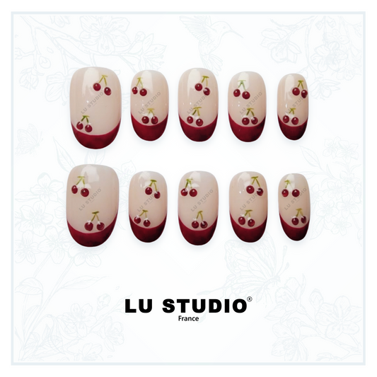 M23 - La Cueillette des Cerises | Faux-ongles réutilisables - Press on nails