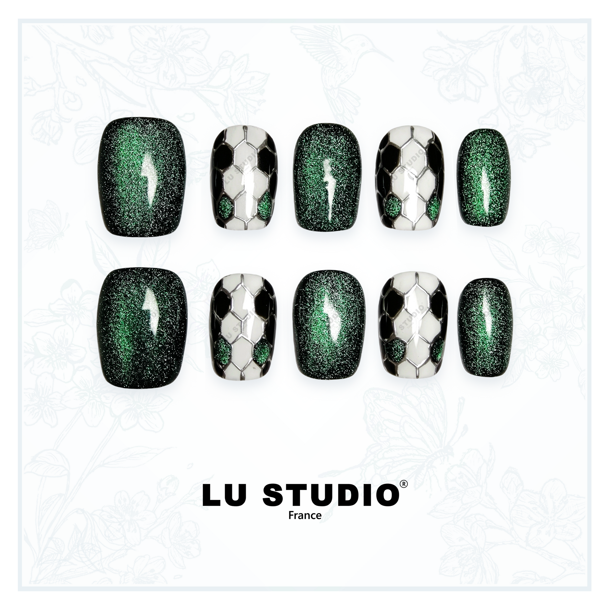 M30 - Serpent de Jade  |  Faux-ongles réutilisables - Press on nails