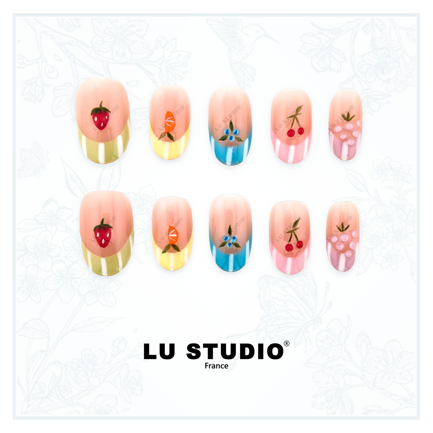 M31 - Fruits de saison  |  Faux-ongles réutilisables - Press on nails