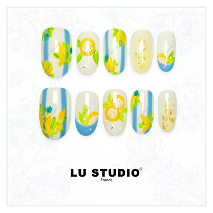 M34 - Citronnade | Faux-ongles réutilisables - Press on nails