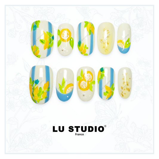 M34 - Citronnade | Faux-ongles réutilisables - Press on nails