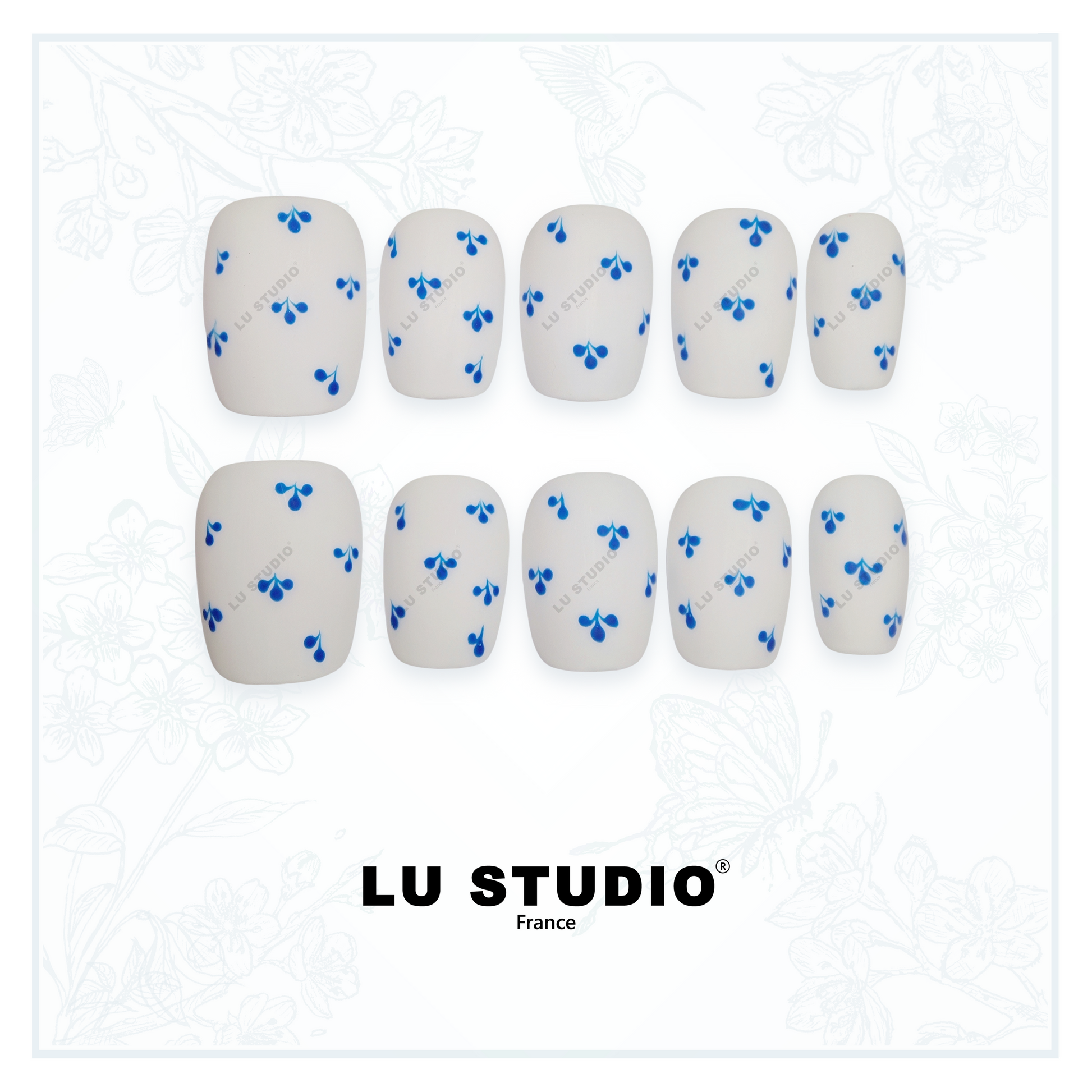 M35 - Pois Célestes  |  Faux-ongles réutilisables - Press on nails