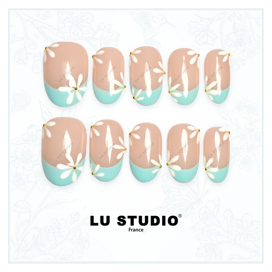 M42 - French Summer  |  Faux-ongles réutilisables - Press on nails