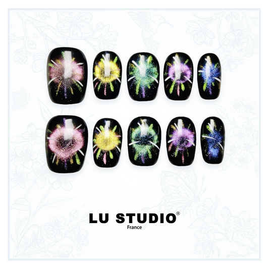 M46 - Les nuits de feu | Faux-ongles réutilisables - Press on nails