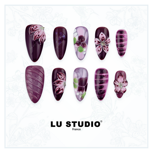 M50 - Orchidées sauvages  |  Faux-ongles réutilisables - Press on nails