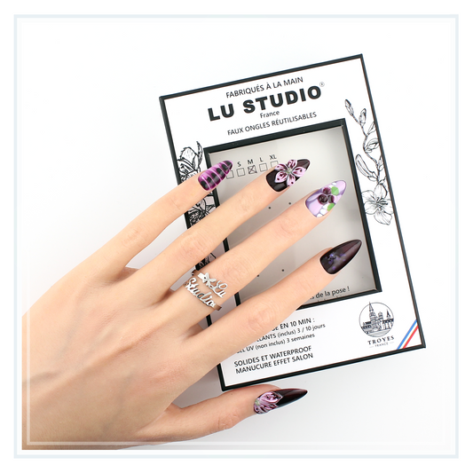 M50 - Orchidées sauvages  |  Faux-ongles réutilisables - Press on nails