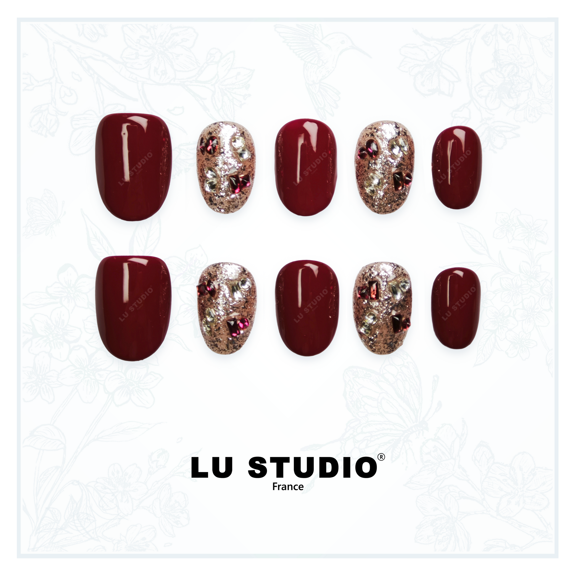 M72 - Elégance de soirée  |  Faux-ongles réutilisables - Press on nails