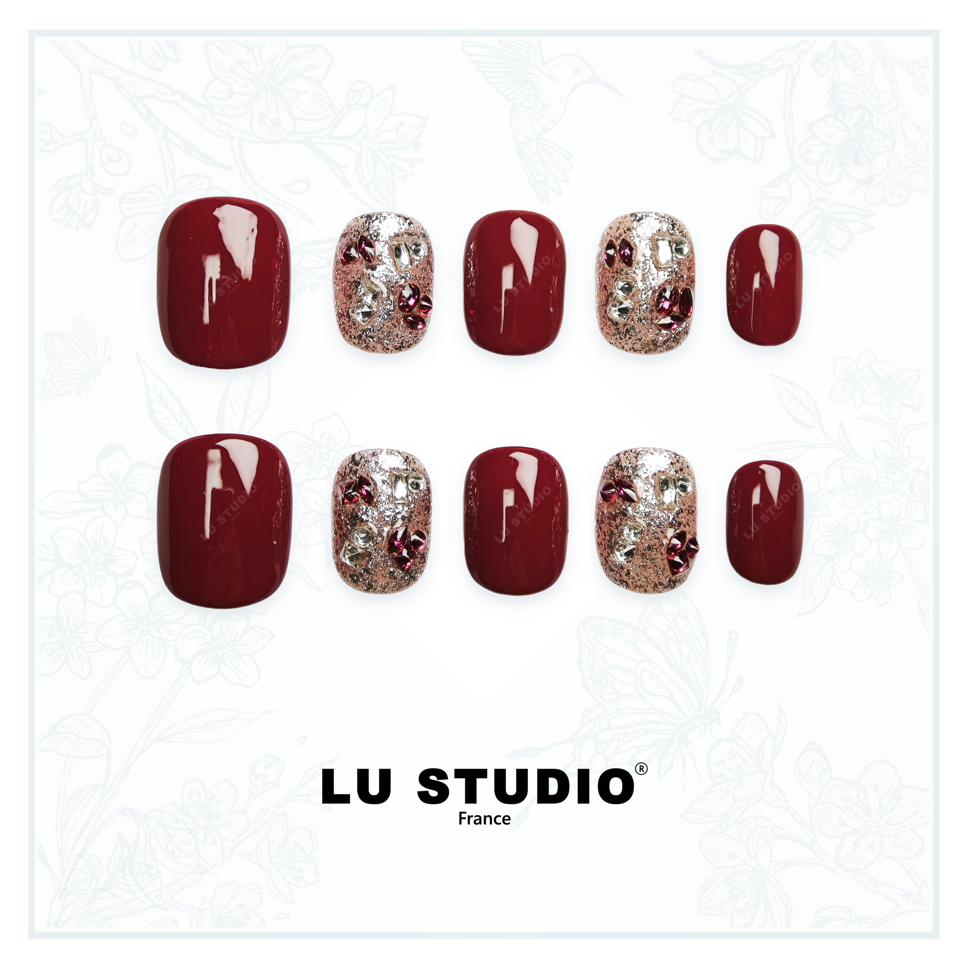 M72 - Elégance de soirée  |  Faux-ongles réutilisables - Press on nails