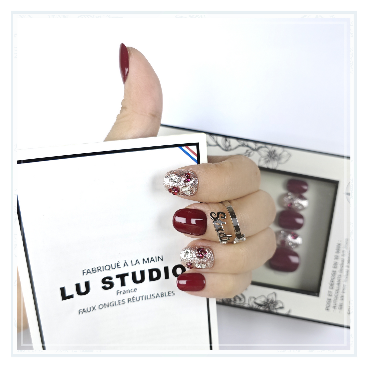 M72 - Elégance de soirée  |  Faux-ongles réutilisables - Press on nails