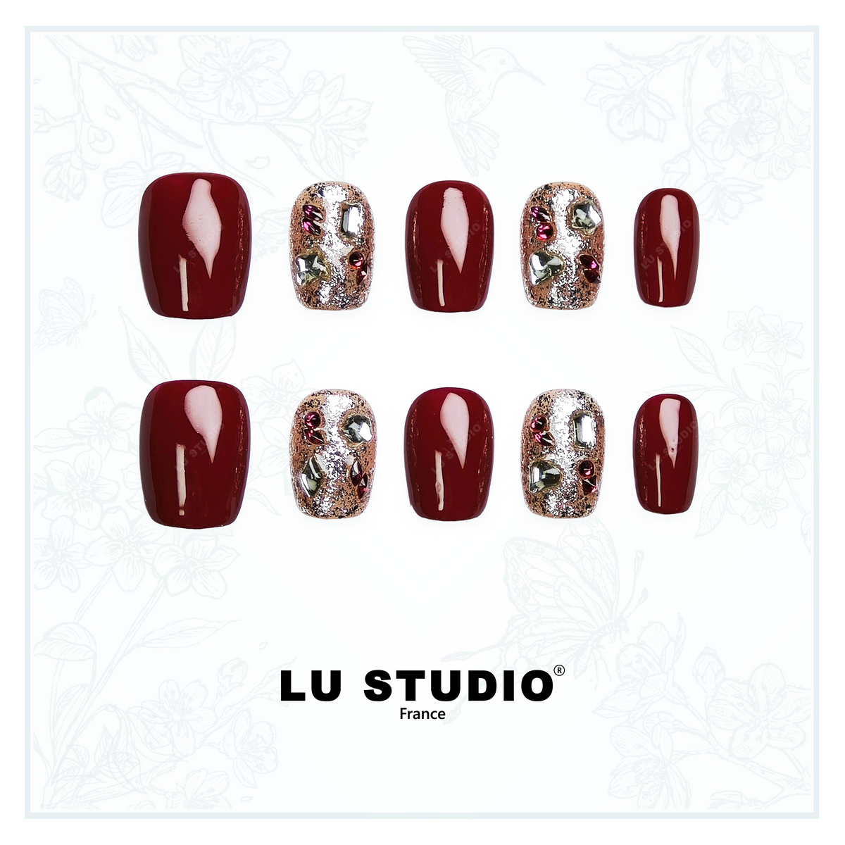 M72 - Élégance de Soirée | Faux-ongles réutilisables - Press on nails