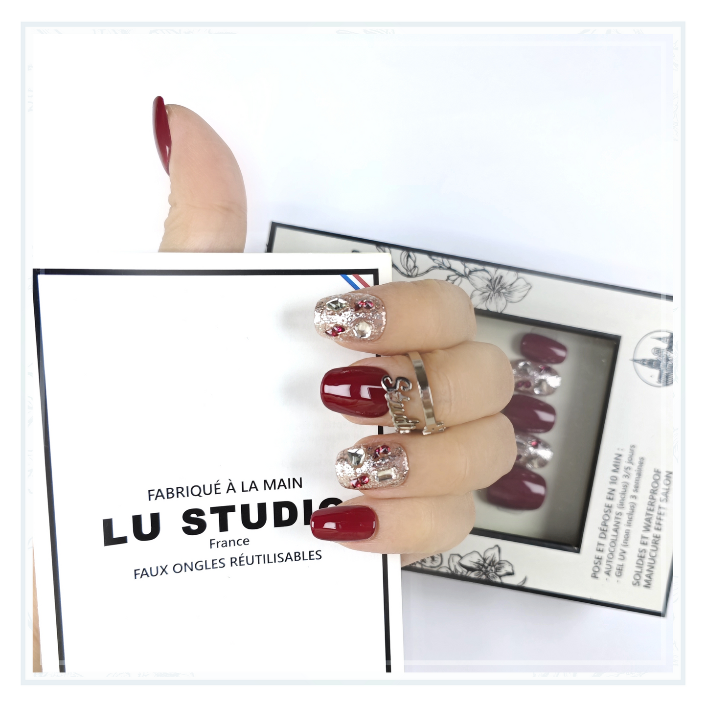 M72 - Elégance de soirée  |  Faux-ongles réutilisables - Press on nails