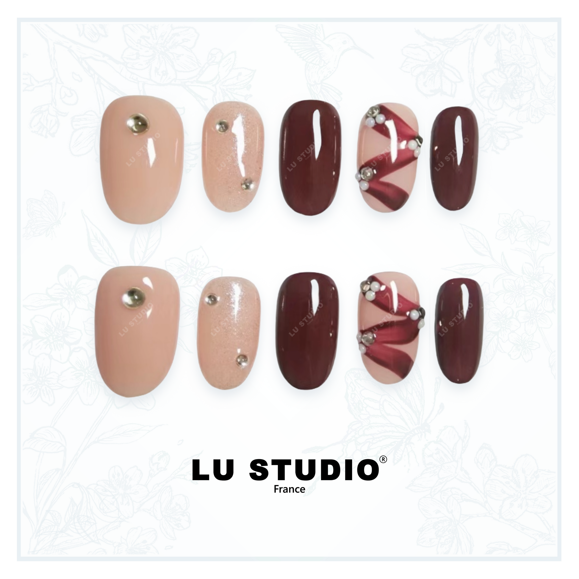 M80 - Ruban Rouge  |  Faux-ongles réutilisables - Press on nails