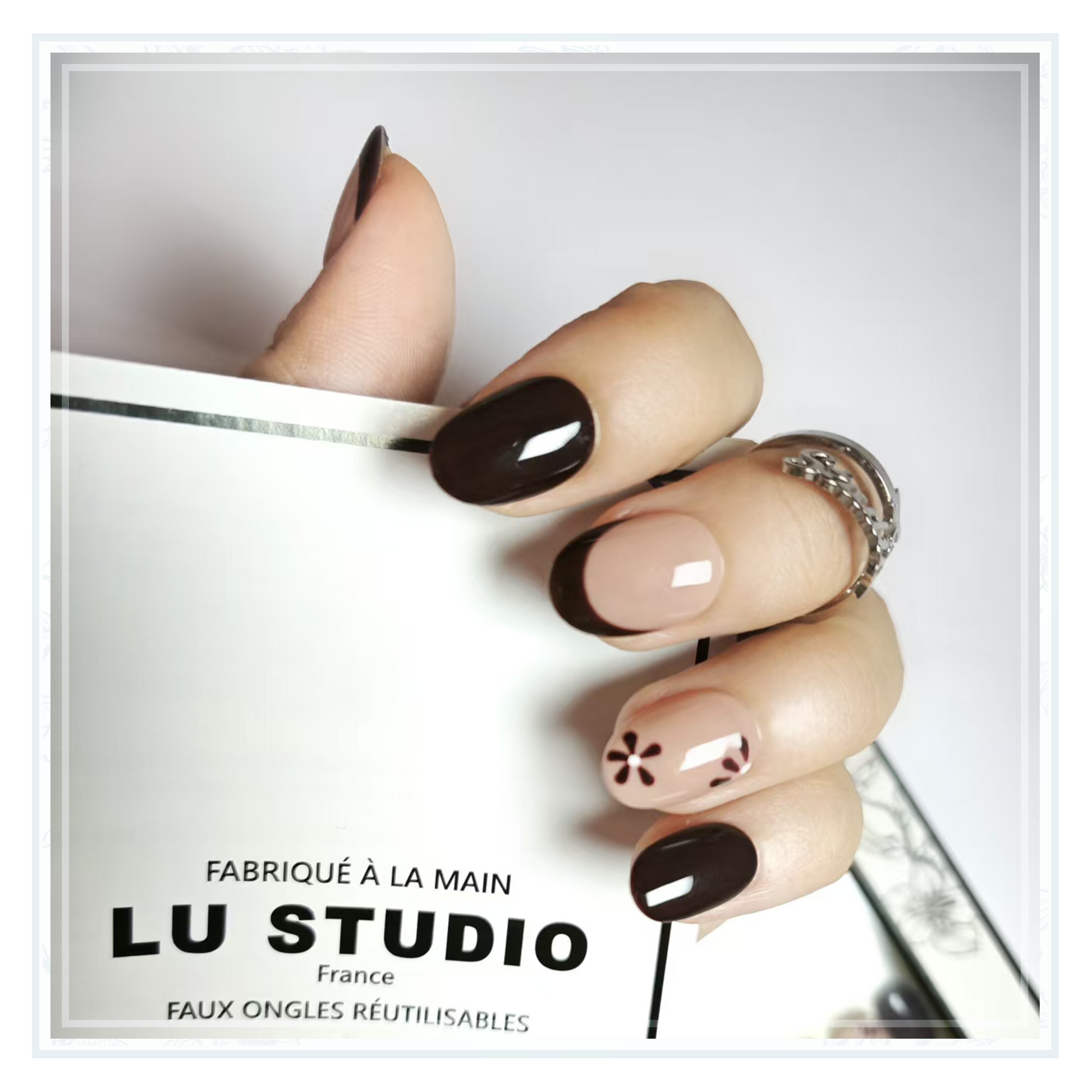 M81-Terres-de-Marguerite  |  Faux-ongles réutilisables - Press on nails