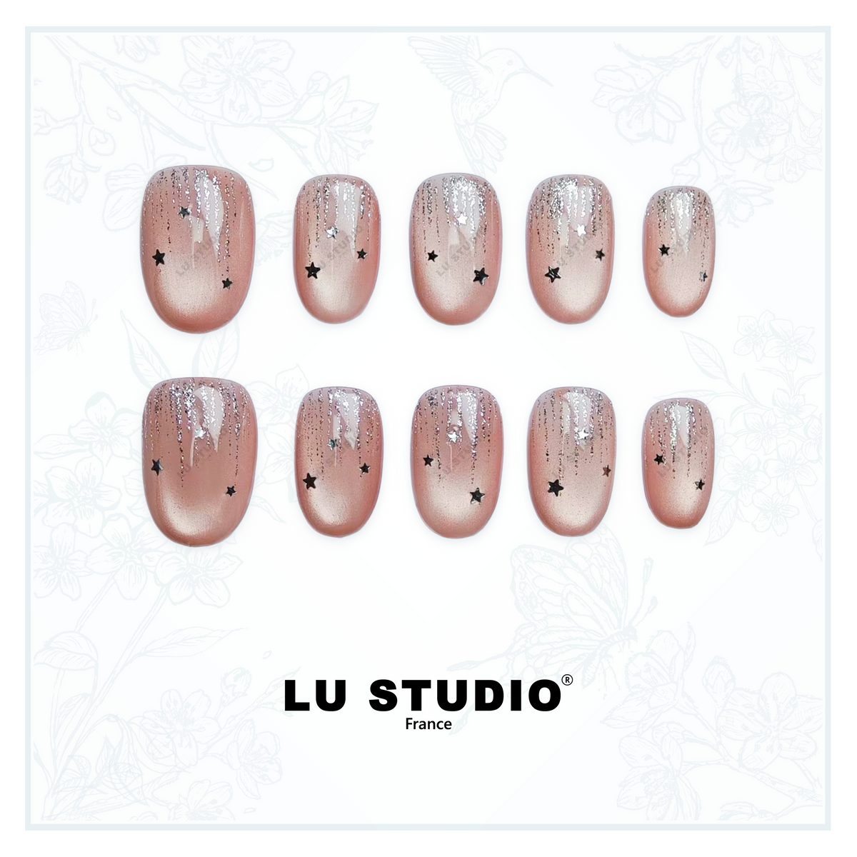 M91 - Constellation rose | Faux-ongles réutilisables - Press on nails
