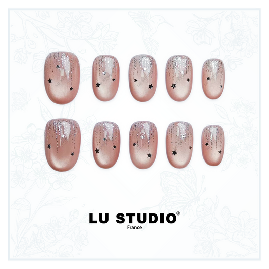 M91 - Constellation rose | Faux-ongles réutilisables - Press on nails