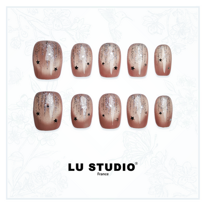 M91 - Constellation Rose  |  Faux-ongles réutilisables - Press on nails