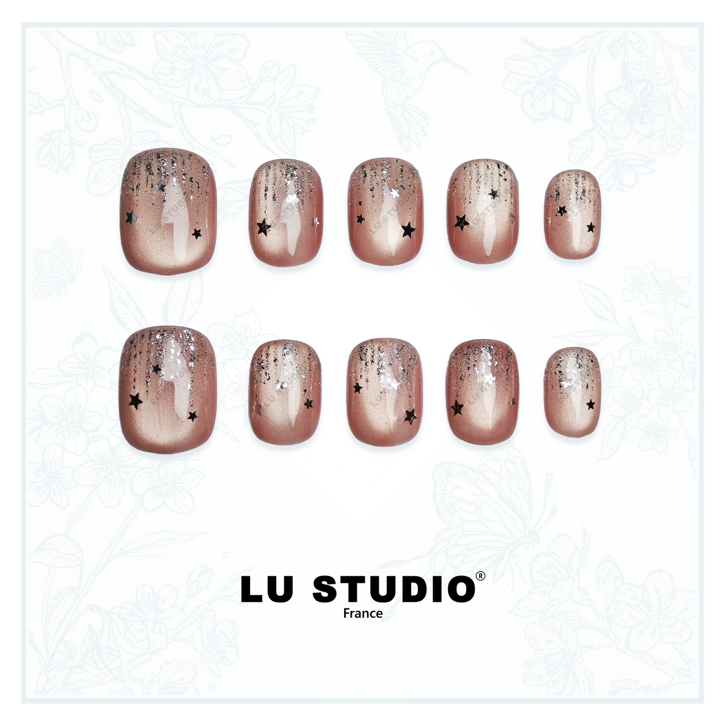 M91 - Constellation Rose  |  Faux-ongles réutilisables - Press on nails
