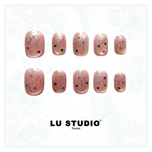M91 - Constellation Rose  |  Faux-ongles réutilisables - Press on nails