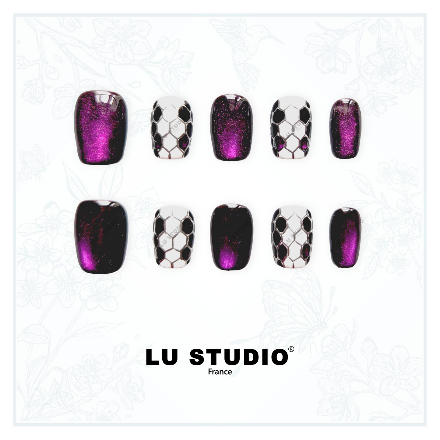 M97 - Serpent Améthyste  |  Faux-ongles réutilisables - Press on nails