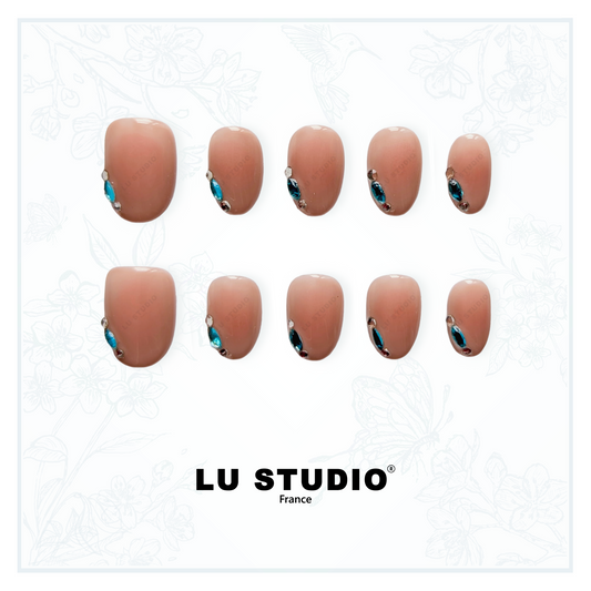 M98 - Larme de Turquoise  |  Faux-ongles réutilisables - Press on nails