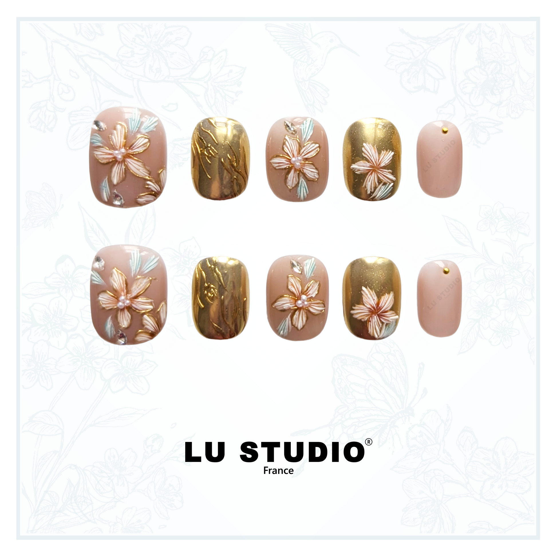 M99 - Jardin Impérial  |  Faux-ongles réutilisables - Press on nails