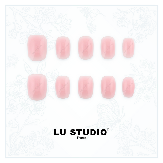 N06 - Bombé rose 02  |  Faux-ongles réutilisables - Press on nails
