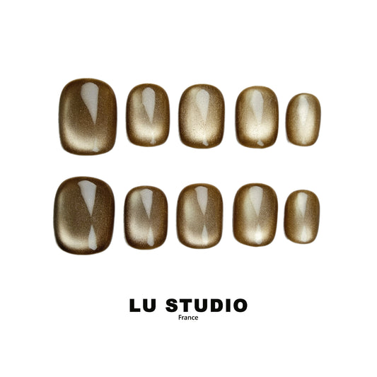 Or Patiné Faux-ongles réutilisables Press on nails 