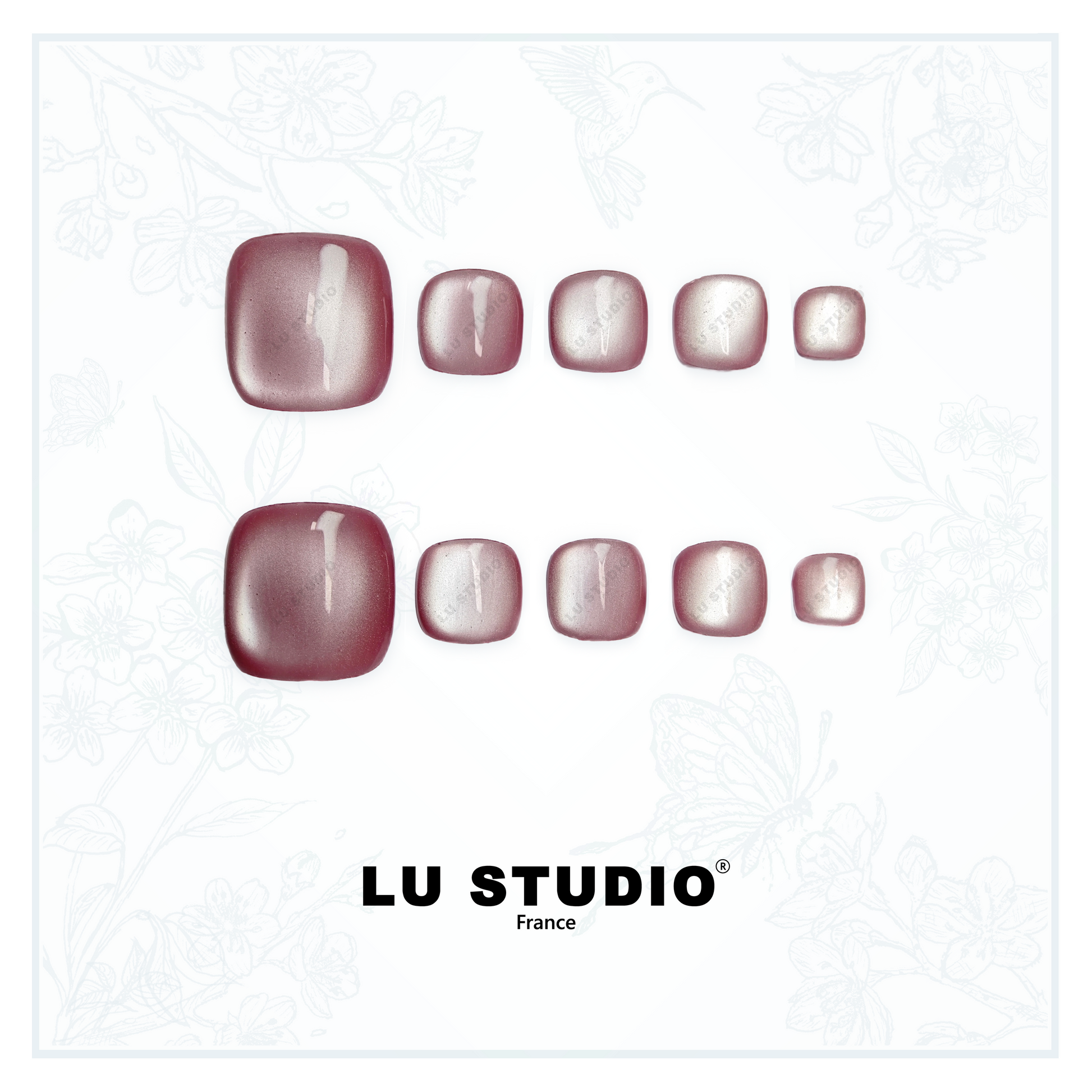 P01 - Rose doux (spécial pieds)  |  Faux-ongles réutilisables - Press on nails