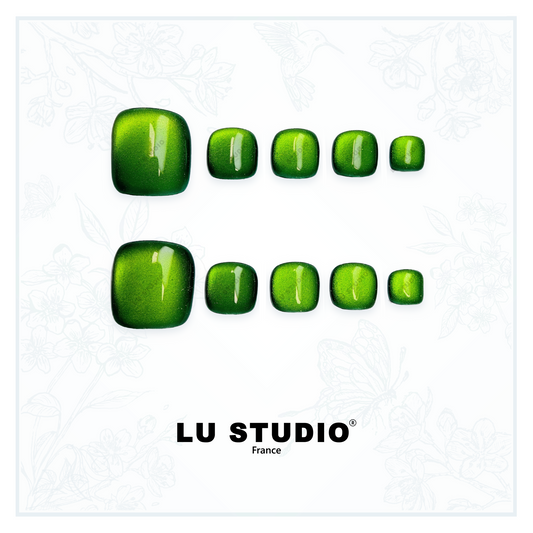 P04 - Pomme verte (spécial pieds)  |  Faux-ongles réutilisables - Press on nails