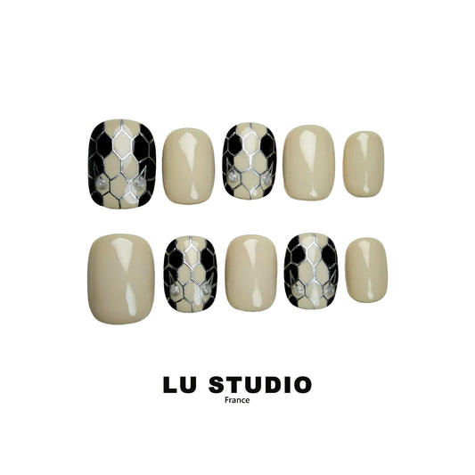 White Snake Faux-ongles réutilisables Press on nails 